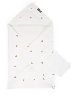 Flash Sale Childhome Baby Badcape + Washandje - 80X80 Cm - Jersey - Hearts