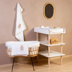 Outlet Childhome Baby Badcape + Washandje - 80X80 Cm - Mousseline / Terry Teddy