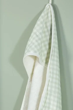 Sale Childhome Baby Badcape + Washandje - 80X80 Cm - Jersey - Forest - Tetra Vichy
