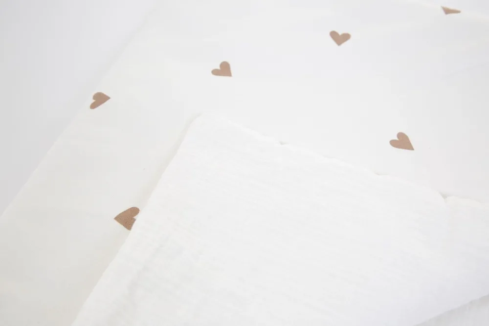 New Childhome Babydeken - 80X100 Cm - Jersey + Mousseline - Hearts