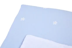 Clearance Childhome Babydeken - 80X100 Cm - Tetra Bloemetjes - Lichtblauw