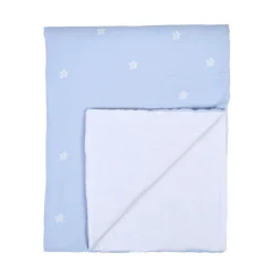 Clearance Childhome Babydeken - 80X100 Cm - Tetra Bloemetjes - Lichtblauw