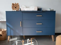 Sale Childhome Bold Blue - Commode - 3 Laden + 1 Deur + Verzorgingsunit