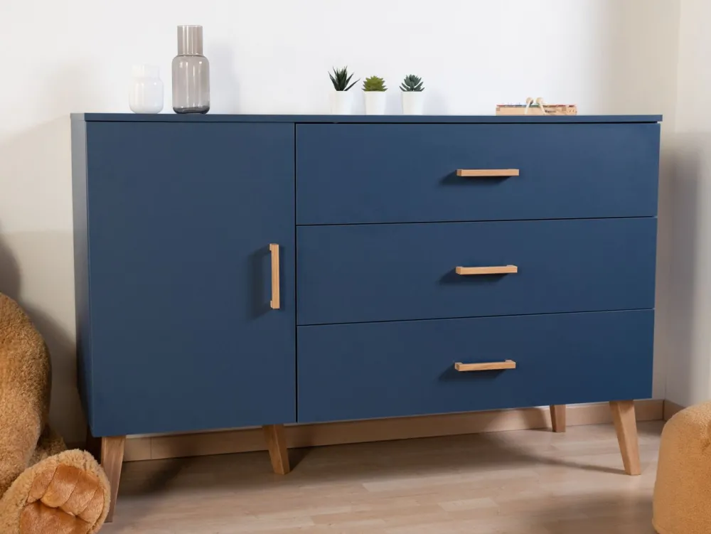 Sale Childhome Bold Blue - Commode - 3 Laden + 1 Deur + Verzorgingsunit