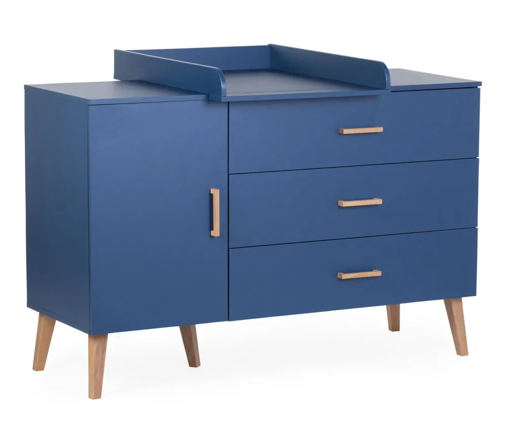 Sale Childhome Bold Blue - Commode - 3 Laden + 1 Deur + Verzorgingsunit