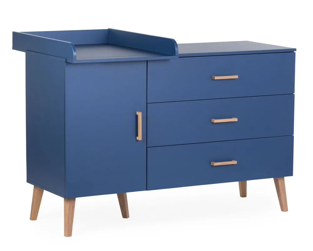 Sale Childhome Bold Blue - Commode - 3 Laden + 1 Deur + Verzorgingsunit