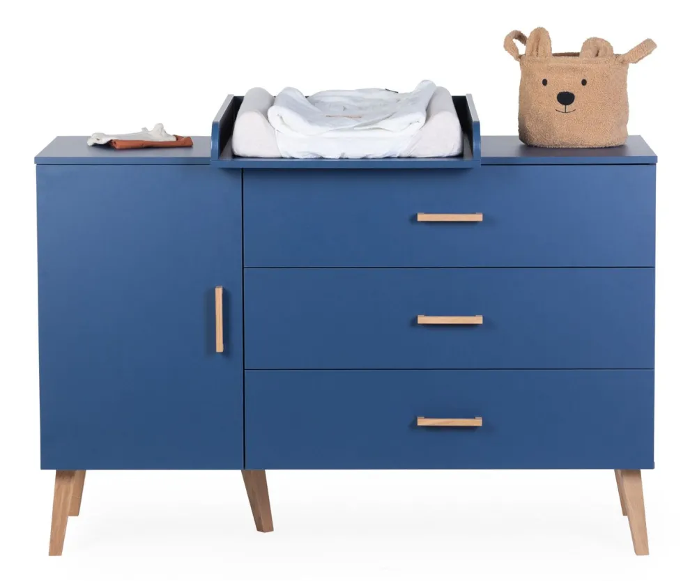 Sale Childhome Bold Blue - Commode - 3 Laden + 1 Deur + Verzorgingsunit