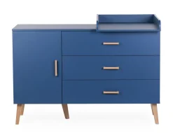 Sale Childhome Bold Blue - Commode - 3 Laden + 1 Deur + Verzorgingsunit