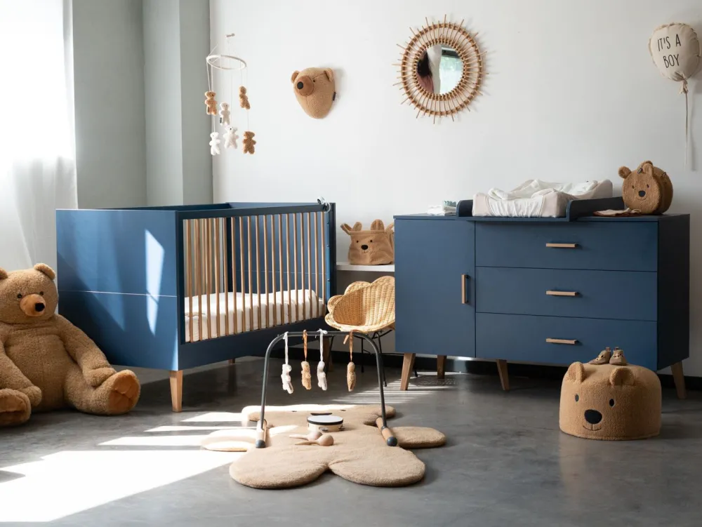 Sale Childhome Bold Blue - Commode - 3 Laden + 1 Deur + Verzorgingsunit