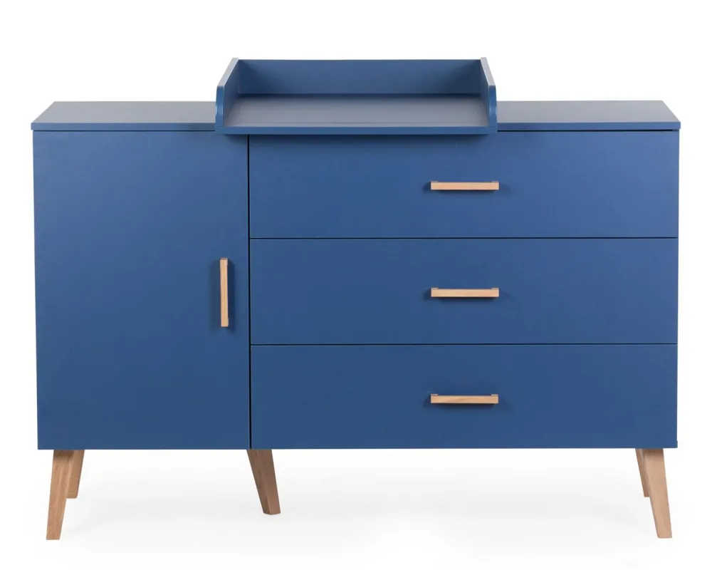 Sale Childhome Bold Blue - Commode - 3 Laden + 1 Deur + Verzorgingsunit