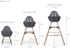 Cheap Childhome Evolu Kinderstoel - Verstelbaar In Hoogte (50-75 Cm/*90 Cm) - Naturel Antraciet
