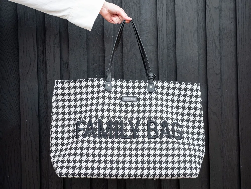 Best Childhome Family Bag Pied De Poule - Zwart