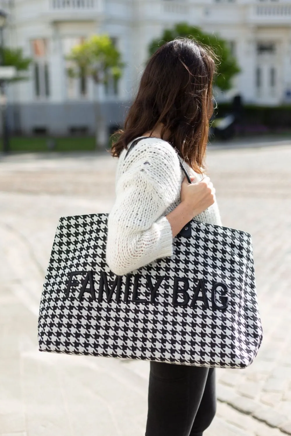 Best Childhome Family Bag Pied De Poule - Zwart