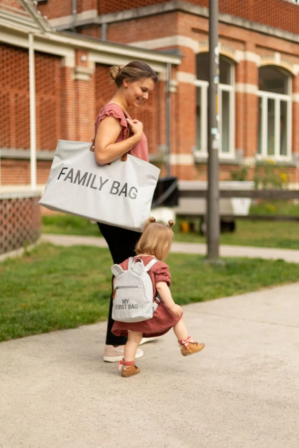 Fashion Childhome Family Bag Verzorgingstas - Canvas - Grijs