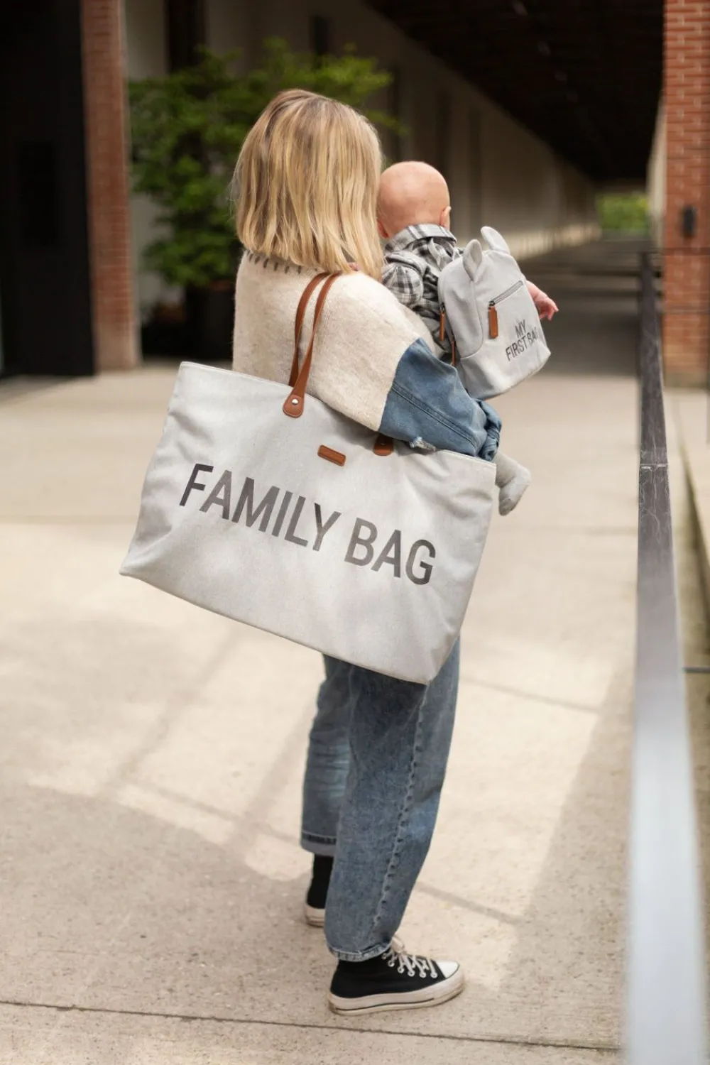 Fashion Childhome Family Bag Verzorgingstas - Canvas - Grijs
