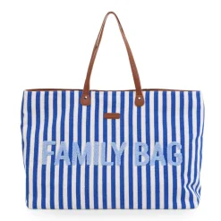 Online Childhome Family Bag Verzorgingstas - Stripes - Electric Blue/Light Blue