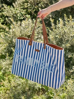 Online Childhome Family Bag Verzorgingstas - Stripes - Electric Blue/Light Blue