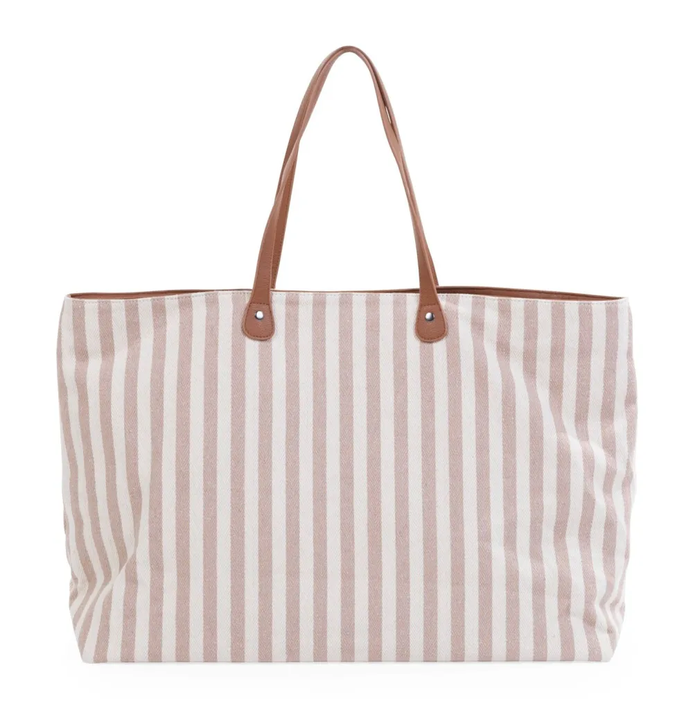 Outlet Childhome Family Bag Verzorgingstas - Stripes - Nude/Terracotta
