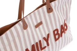 Outlet Childhome Family Bag Verzorgingstas - Stripes - Nude/Terracotta