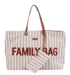 Outlet Childhome Family Bag Verzorgingstas - Stripes - Nude/Terracotta