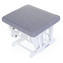 Hot Childhome Gliding Chair Schommelstoel Rond Met Voetsteun - Hout Canvas - Grijs