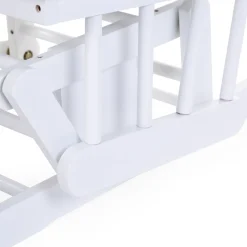 Hot Childhome Gliding Chair Schommelstoel Rond Met Voetsteun - Hout Canvas - Grijs