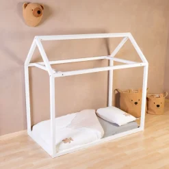 Fashion Childhome Huis Bed - 70X140 Cm - Ecru