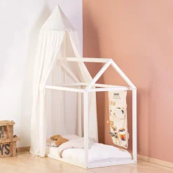 Fashion Childhome Huis Bed - 70X140 Cm - Ecru