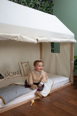 Outlet Childhome Huis Bed - 90X200 Cm - Hout - Naturel Ja, Graag Met Lattenbodem