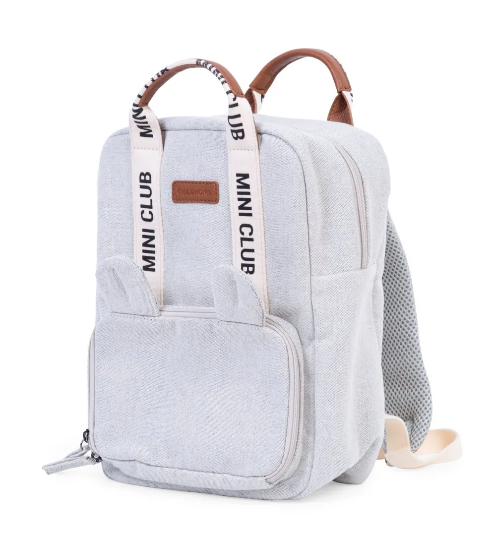 New Childhome Mini Club Kinderrugzak - Signature - Canvas - Ecru