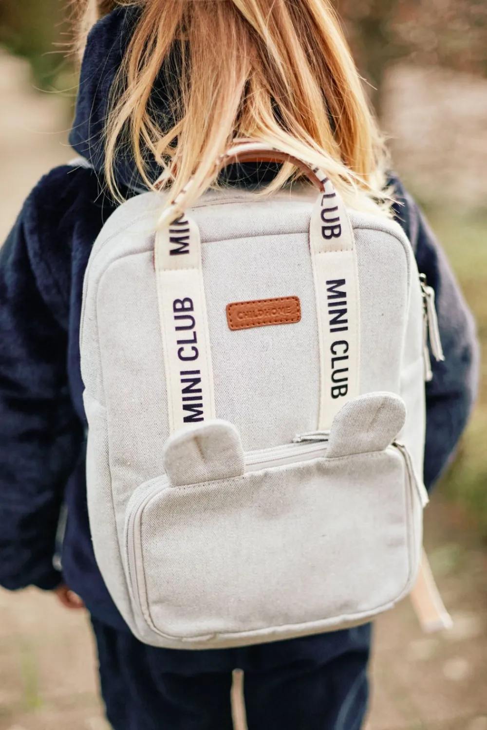 New Childhome Mini Club Kinderrugzak - Signature - Canvas - Ecru