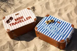 Shop Childhome Mini Traveller Kids Kinderkoffer - Stripes - Nude/Terracotta