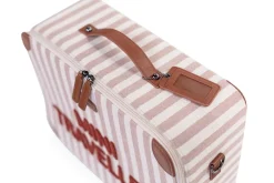 Shop Childhome Mini Traveller Kids Kinderkoffer - Stripes - Nude/Terracotta