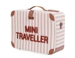 Shop Childhome Mini Traveller Kids Kinderkoffer - Stripes - Nude/Terracotta