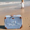Fashion Childhome Mini Traveller Kids Kinderkoffer- Stripes - Electric Blue/Light Blue