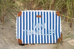 Fashion Childhome Mini Traveller Kids Kinderkoffer- Stripes - Electric Blue/Light Blue