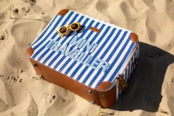 Fashion Childhome Mini Traveller Kids Kinderkoffer- Stripes - Electric Blue/Light Blue