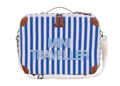 Fashion Childhome Mini Traveller Kids Kinderkoffer- Stripes - Electric Blue/Light Blue