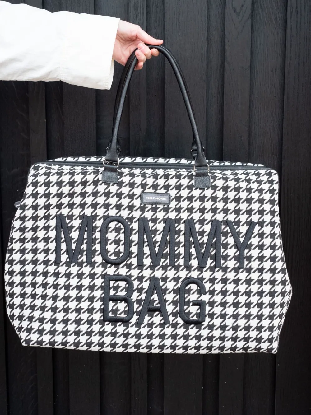 Outlet Childhome Mommy Bag ® Pied De Poule - Zwart