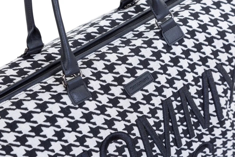 Outlet Childhome Mommy Bag ® Pied De Poule - Zwart