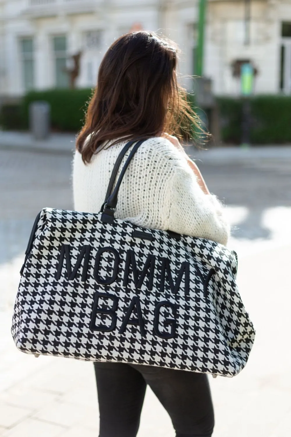 Outlet Childhome Mommy Bag ® Pied De Poule - Zwart