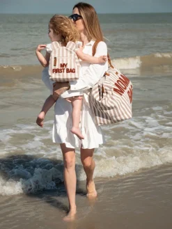 Cheap Childhome Mommy Bag ® Verzorgingstas - Stripes - Nude/Terracotta