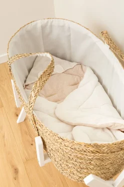 Online Childhome Moses Mand + Handvaten + Matras - Zeegras - Naturel