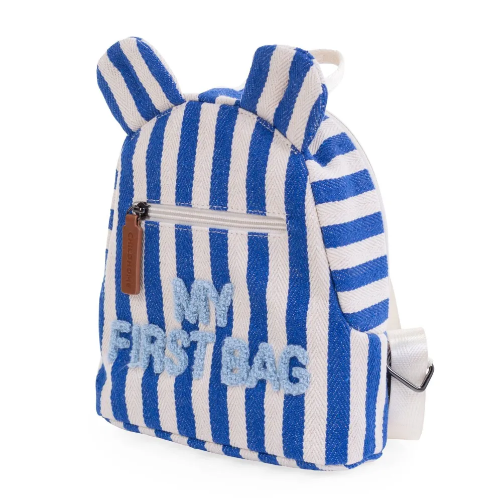 Fashion Childhome My First Bag Kinderrugzak - Stripes - Electric Blue/Light Blue