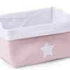New Childhome Opbergmand - 40X30X20 Cm - Canvas - Zacht Roze Wit