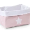 Cheap Childhome Opbergmand - 32X20X20 Cm - Canvas - Zacht Roze Wit