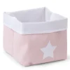 New Childhome Opbergmand - 32X32X29 Cm - Canvas - Zacht Roze Wit