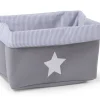 Sale Childhome Opbergmand - 32X20X20 Cm - Canvas - Grijs Strepen