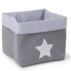Discount Childhome Opbergmand - 32X32X29 Cm - Canvas - Grijs Strepen