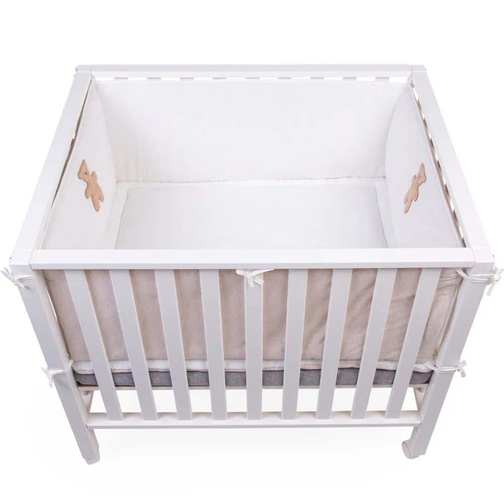 Best Childhome Parkomranding - 35X340 Cm - Jersey Melange Beige / Mousseline Teddy